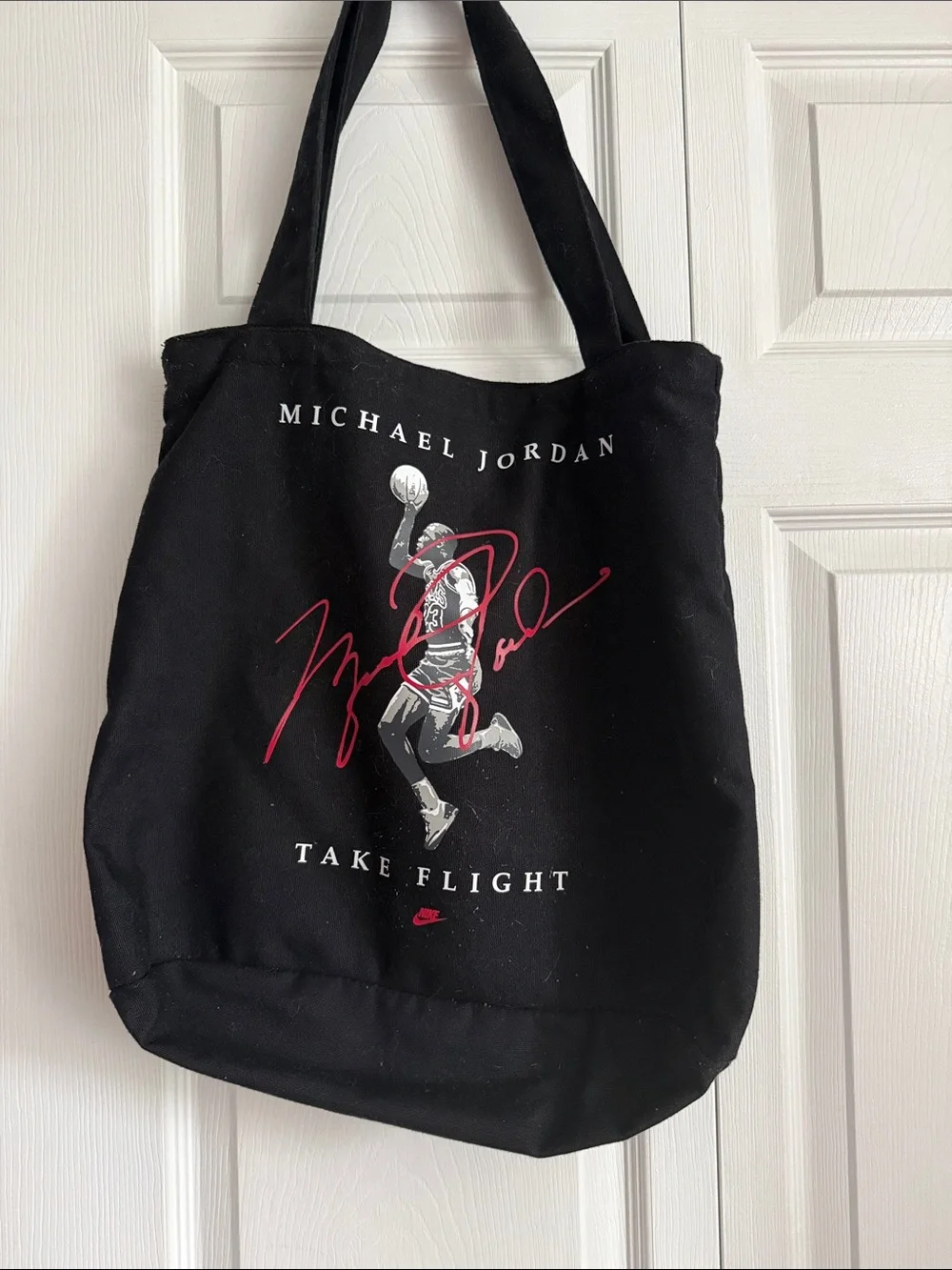 Black 'Take Flight' Canvas Tote Bag
